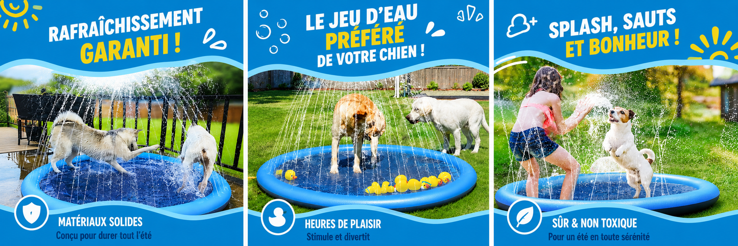 Splash Pad Frimousse™ — Tapis Aquatique Antidérapant pour Chien