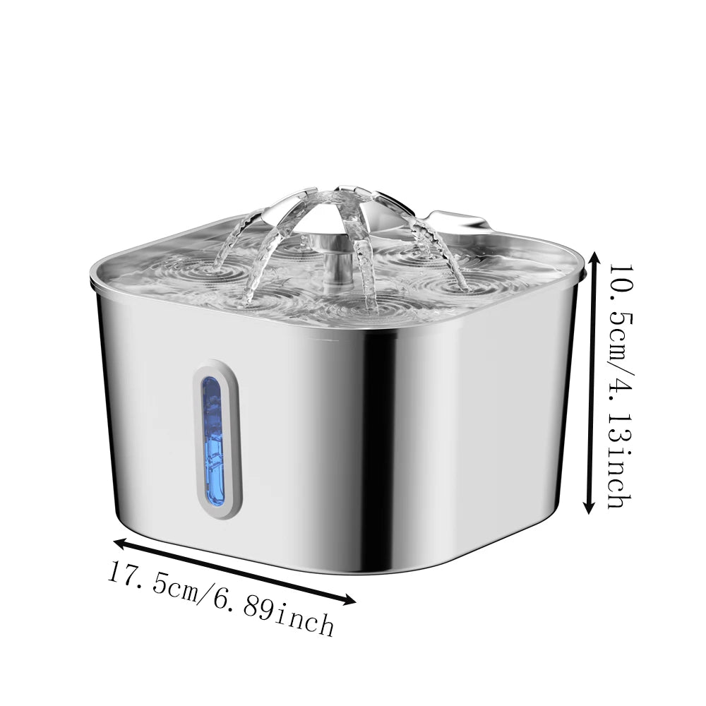 Fontaine à Eau Frimousse™ — Distributeur Automatique Inox pour Chien & Chat