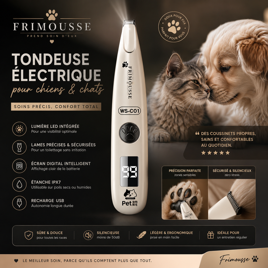 Tondeuse Pattes Frimousse™ — Tondeuse de Précision Silencieuse pour Chien & Chat