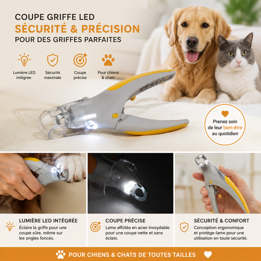 Coupe-griffes Frimousse™ — Éclairage LED de Précision pour Chien & Chat