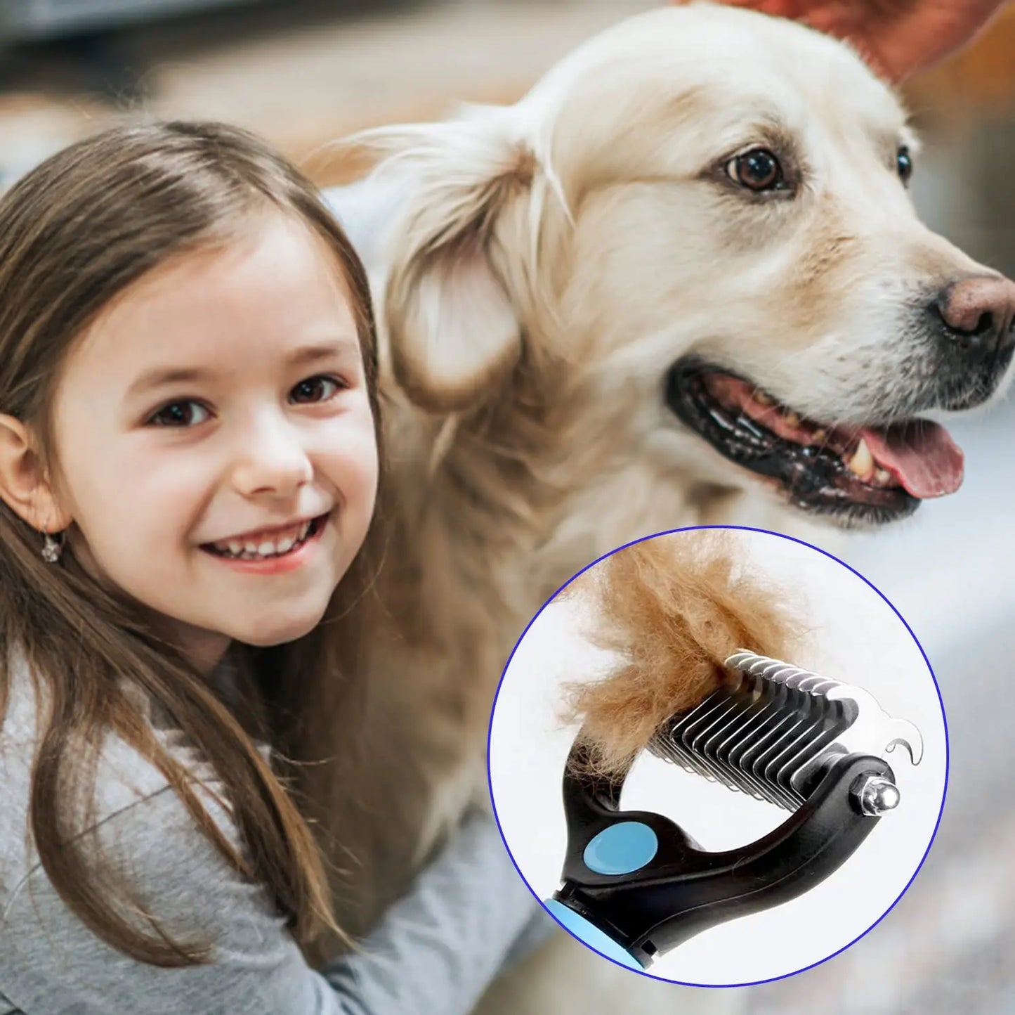 Brosse Démêlante Frimousse™ — Démêloir Professionnel Double Face pour Chien & Chat