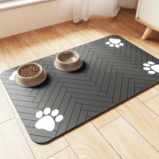 Tapis d'alimentation absorbant pour chien et chat – Antidérapant imperméable