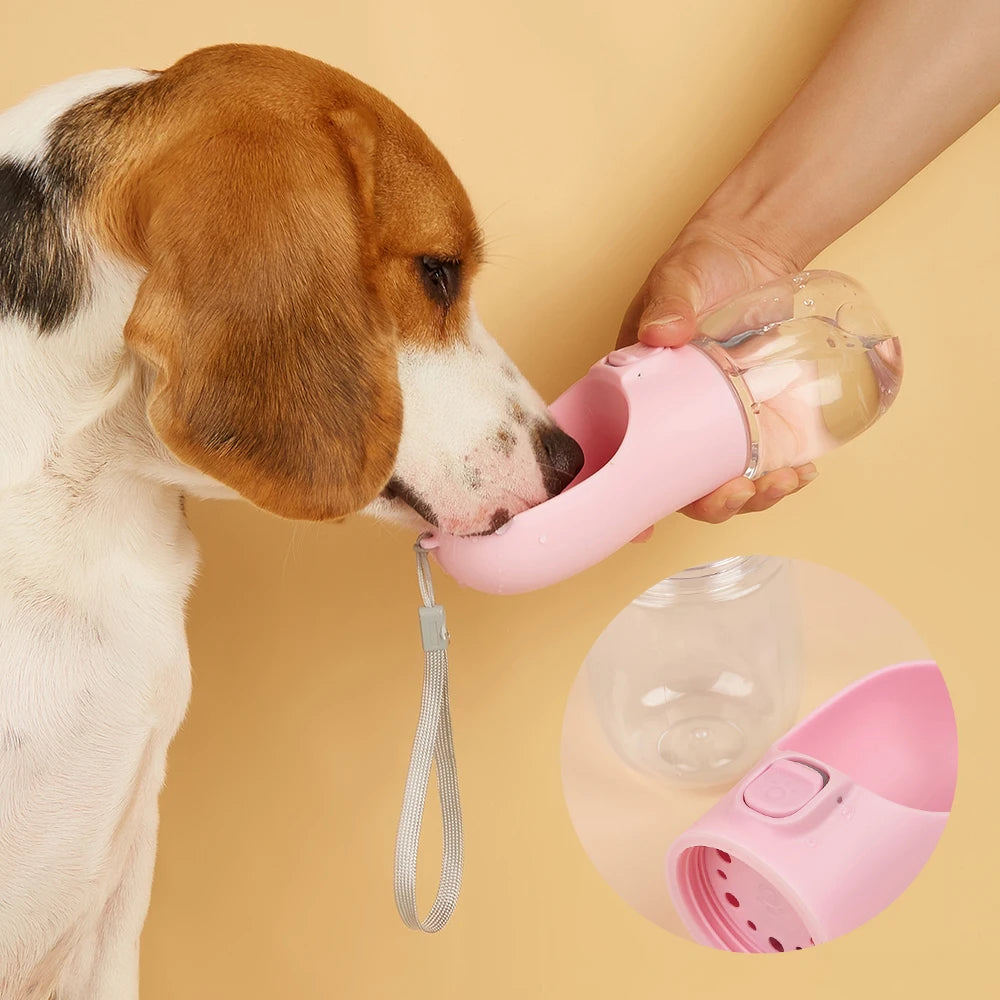 Gourde de Balade Frimousse™ — Bouteille Anti-Fuite avec Bol Intégré pour Chien & Chat