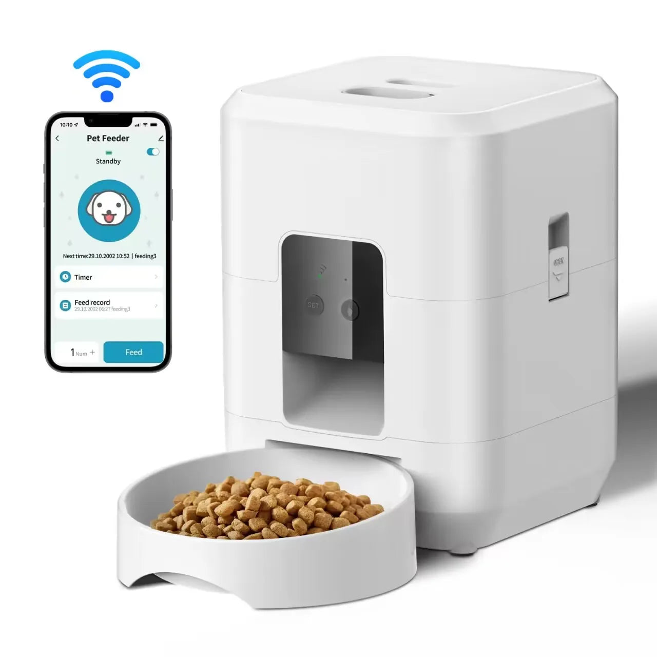 Distributeur automatique de croquettes pour chats et chiens avec minuterie